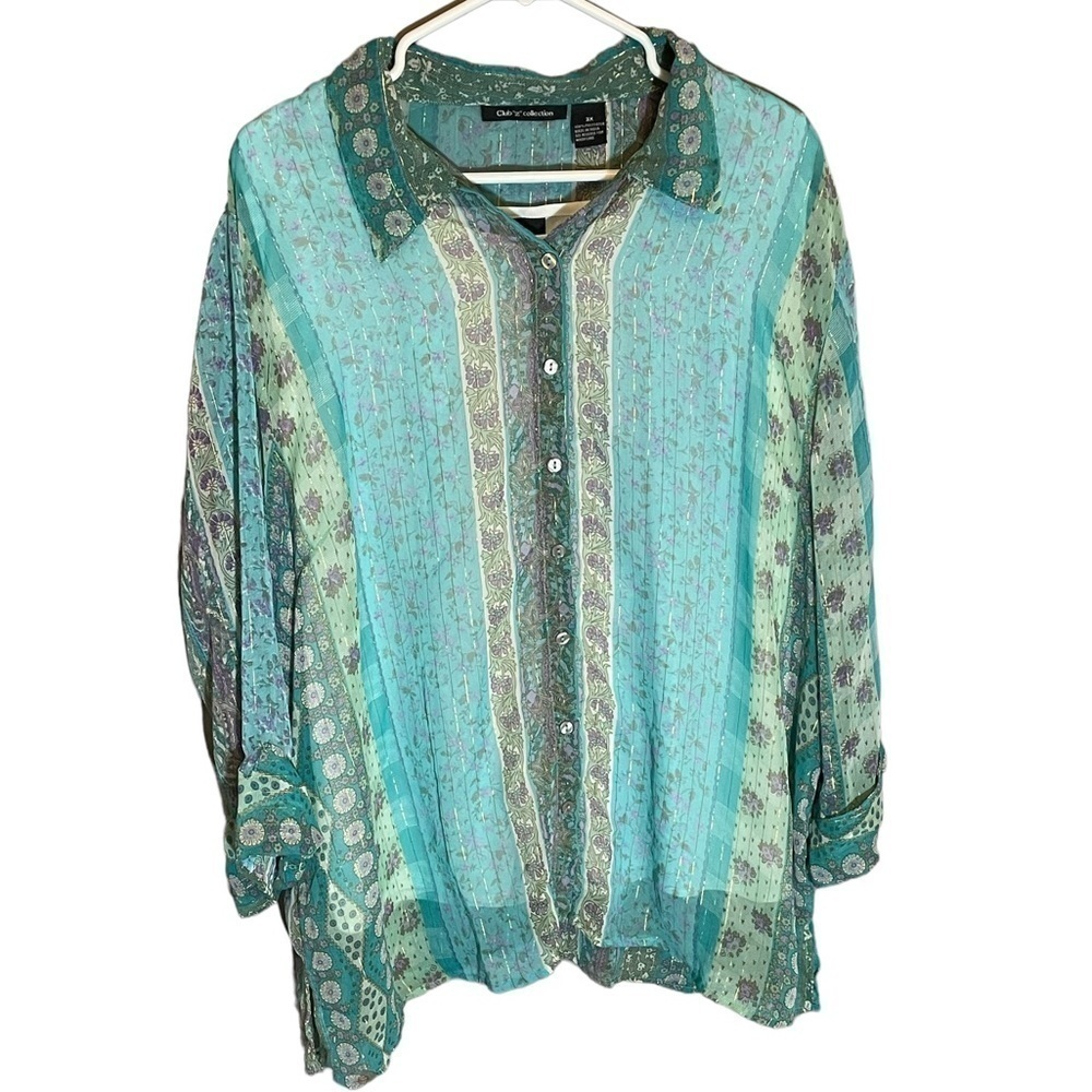 Club Z Collection Button Down Top Size 3X
